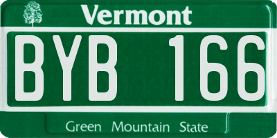 VT license plate BYB166