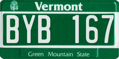 VT license plate BYB167