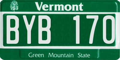 VT license plate BYB170