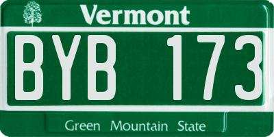 VT license plate BYB173