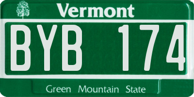 VT license plate BYB174