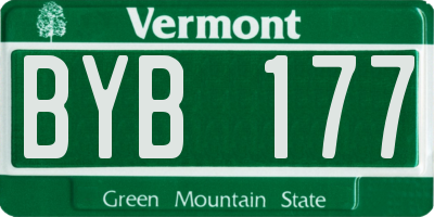 VT license plate BYB177
