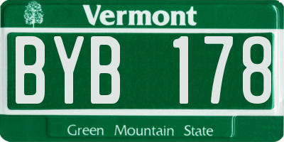 VT license plate BYB178