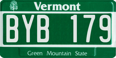 VT license plate BYB179