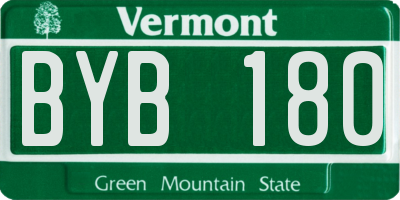 VT license plate BYB180