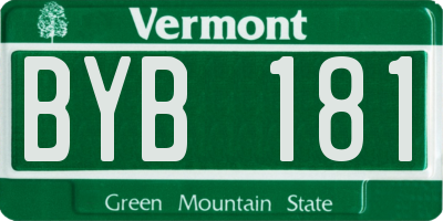 VT license plate BYB181