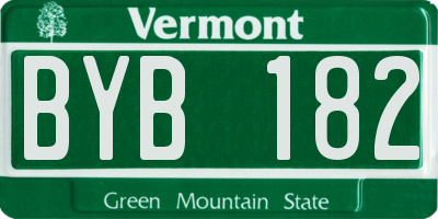 VT license plate BYB182