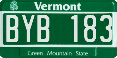 VT license plate BYB183