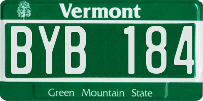 VT license plate BYB184