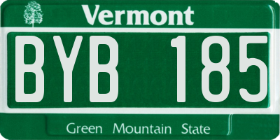 VT license plate BYB185