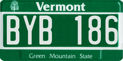 VT license plate BYB186