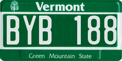 VT license plate BYB188