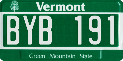 VT license plate BYB191