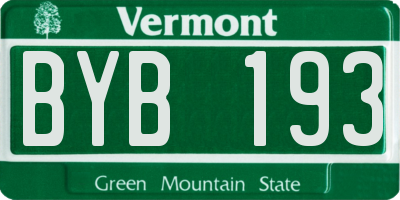 VT license plate BYB193