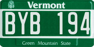 VT license plate BYB194