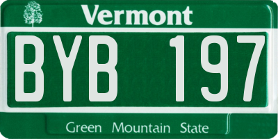 VT license plate BYB197