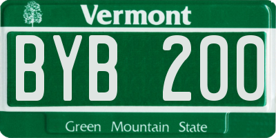 VT license plate BYB200