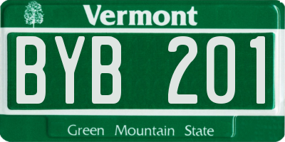 VT license plate BYB201