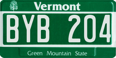 VT license plate BYB204