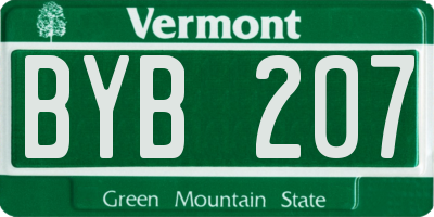VT license plate BYB207