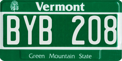 VT license plate BYB208