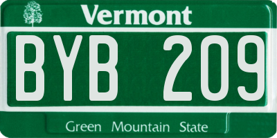 VT license plate BYB209