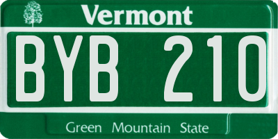 VT license plate BYB210