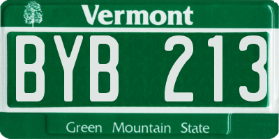 VT license plate BYB213
