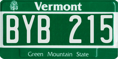 VT license plate BYB215