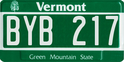 VT license plate BYB217