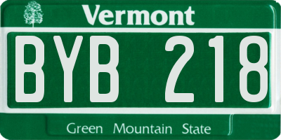 VT license plate BYB218