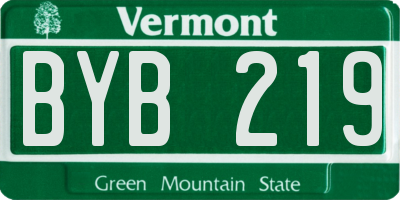 VT license plate BYB219