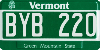 VT license plate BYB220
