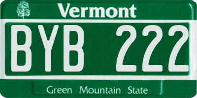 VT license plate BYB222