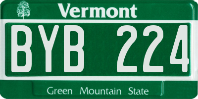 VT license plate BYB224