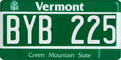 VT license plate BYB225