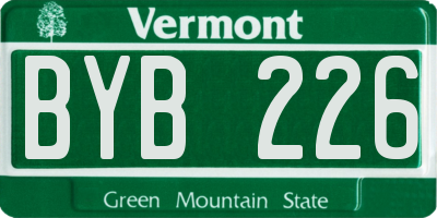 VT license plate BYB226