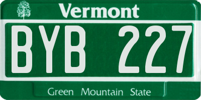 VT license plate BYB227