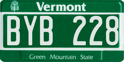 VT license plate BYB228