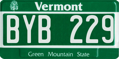VT license plate BYB229