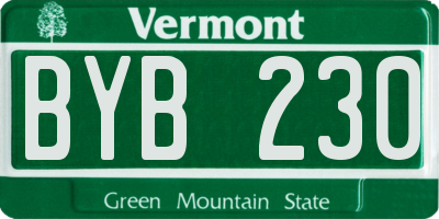 VT license plate BYB230