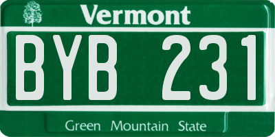 VT license plate BYB231