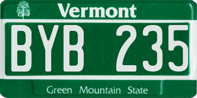VT license plate BYB235