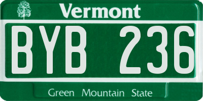 VT license plate BYB236