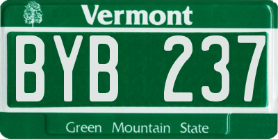 VT license plate BYB237