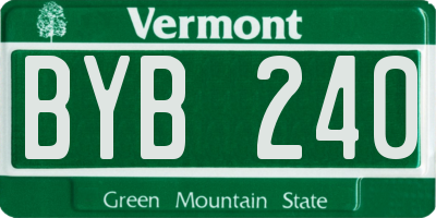 VT license plate BYB240