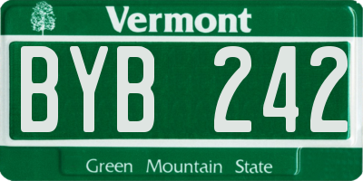 VT license plate BYB242