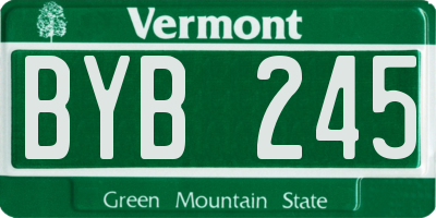 VT license plate BYB245