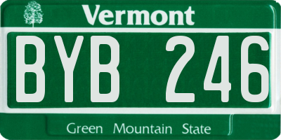 VT license plate BYB246