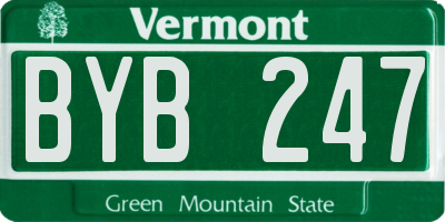 VT license plate BYB247